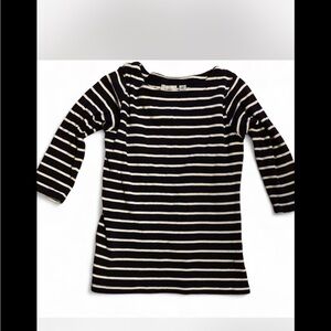 L.L. Bean Navy and White nautical Striped Top preppy
